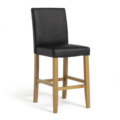 An Image of Argos Home Winslow Faux Leather Bar Stool - Black