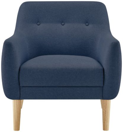 An Image of Habitat Finney Fabric Armchair - Navy