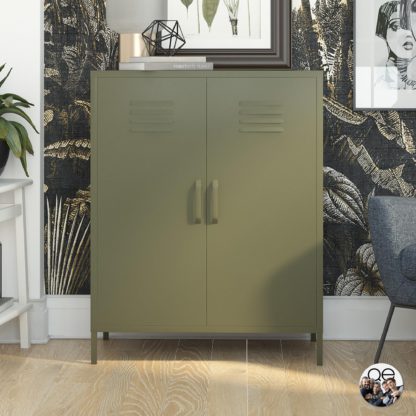 An Image of Queer Eye Bradford 2 Door Metal Storage Cabinet Navy