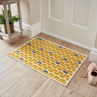 An Image of Elements Scandi Washable Printed Mat, 50x75cm Yellow