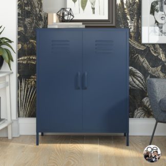 An Image of Queer Eye Bradford 2 Door Metal Storage Cabinet Navy