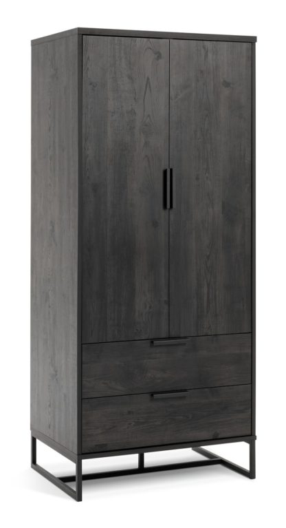 An Image of Habitat Nomad 2 Door 2 Drawer Wardrobe - Anthracite