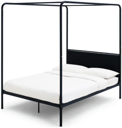 An Image of Habitat Damon 4 Poster Double Metal Bed Frame - Black