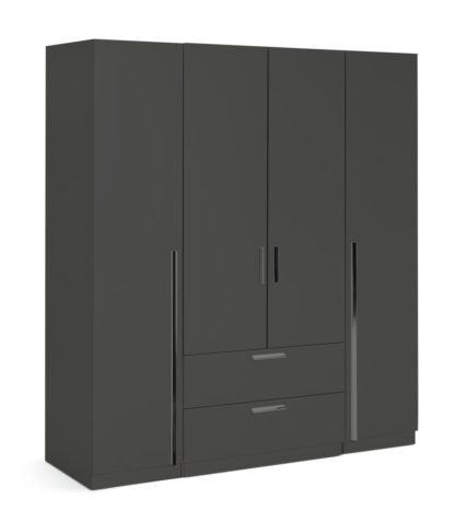 An Image of Habitat Munich 4 Door 2 Drawer Wardrobe - Anthracite