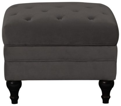 An Image of Habitat Chesterfield Velvet Footstool - Green