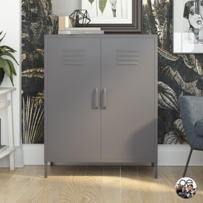 An Image of Queer Eye Bradford 2 Door Metal Storage Cabinet Navy