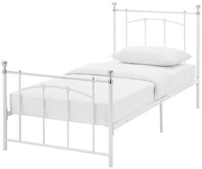 An Image of Habitat Yani Single Metal Bed Frame - White