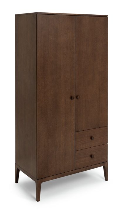 An Image of Habitat Loxley 2 Door 2 Drawer Wardrobe - Walnut