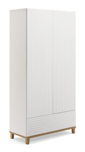 An Image of Habitat Cleo 2 Door 1 Drawer Wardrobe - White