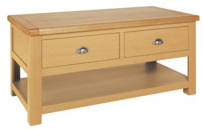 An Image of Habitat Kent 2 Drawer Coffee Table - Oak