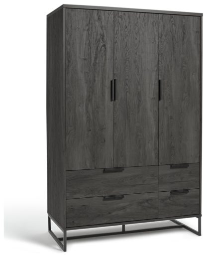 An Image of Habitat Nomad 3 Door 4 Drawer Wardrobe - Anthracite