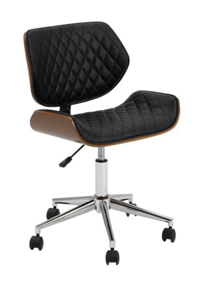 An Image of Habitat Sorel Faux Leather Office Chair - Black & Brown