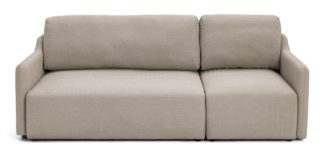 An Image of Habitat Stanley Fabric 3 Seater Sofa Bed - Natural