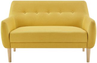 An Image of Habitat Finney Fabric 2 Seater Sofa - Mustard