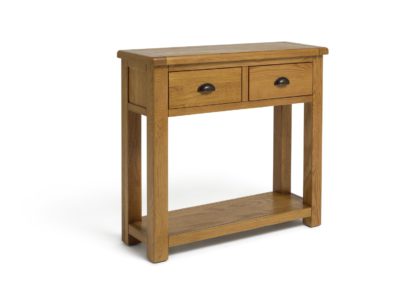 An Image of Habitat Kent 2 Drawer Console Table - Oak