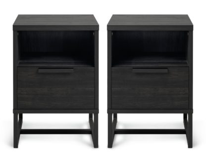 An Image of Habitat Nomad 2 Bedside Tables Set - Anthracite