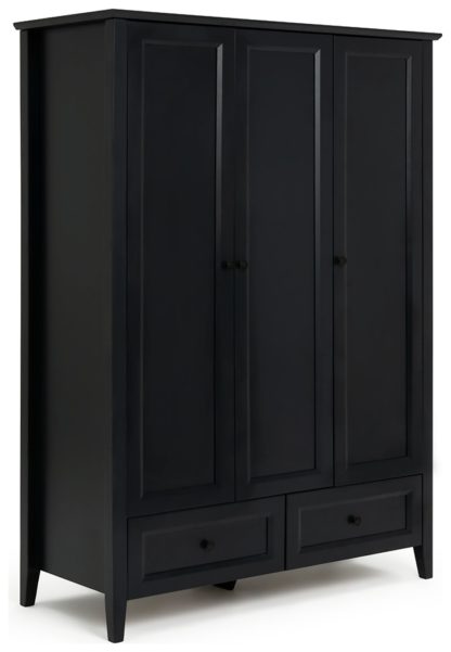 An Image of Habitat Kingham 3 Door 2 Drawer Wardrobe - Blue