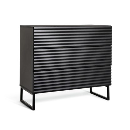 An Image of Habitat Cairo 3 Drawer Chest - Black