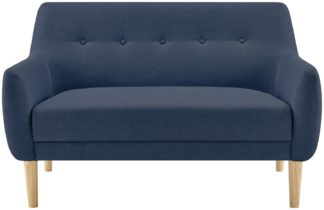 An Image of Habitat Finney Fabric 2 Seater Sofa - Navy