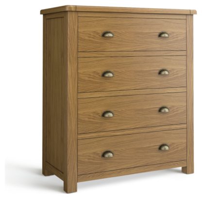 An Image of Habitat Kent 4 Wide Chest of Drawer - Oak