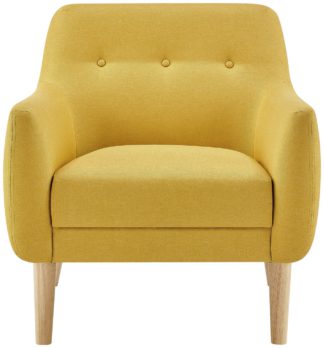 An Image of Habitat Finney Fabric Armchair - Mustard