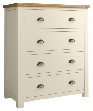 An Image of Habitat Kent 4 Wide Chest of Drawer - Cream and Oak