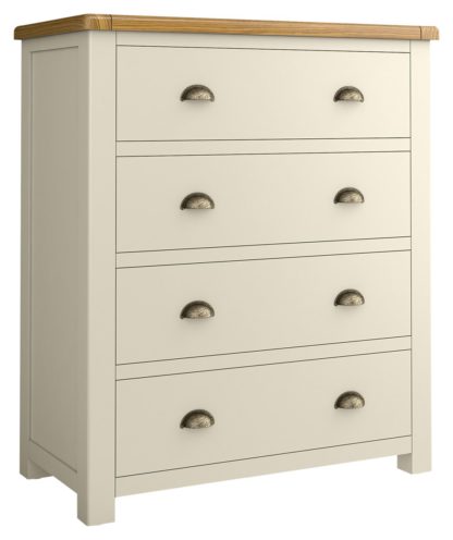 An Image of Habitat Kent 4 Wide Chest of Drawer - Cream and Oak