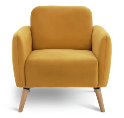 An Image of Habitat Elsie Self Assembly Fabric Armchair - Mustard