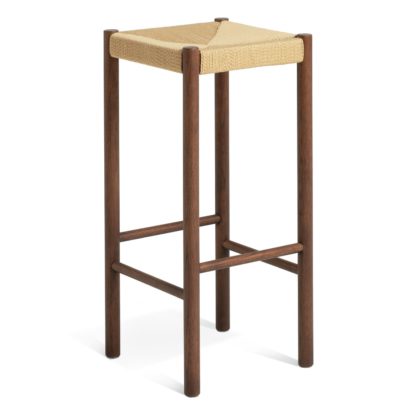 An Image of Habitat Hanna Oak Bar Stool - Walnut