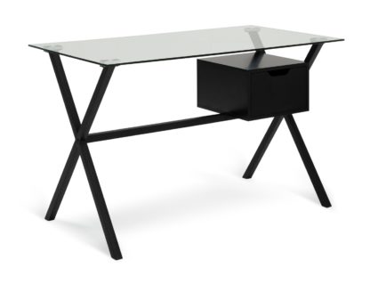 An Image of Habitat Dria 1 Drawer Desk - Black