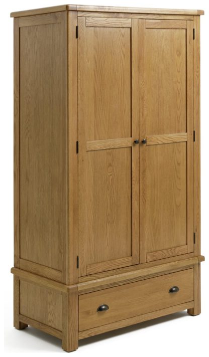 An Image of Habitat Kent 2 Door 1 Drawer Wardrobe - Oak