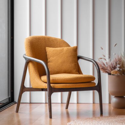 An Image of Aurora Fabric Armchair Ochre