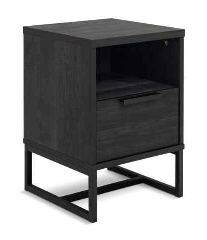 An Image of Habitat Nomad 1 Drawer Bedside Table - Anthracite