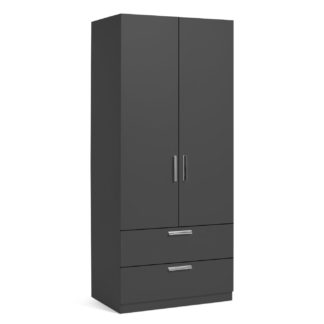 An Image of Habitat Munich 2 Door 2 Drawer Wardrobe - Anthracite