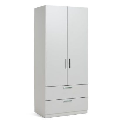 An Image of Habitat Munich 2 Door 2 Drawer Wardrobe - White