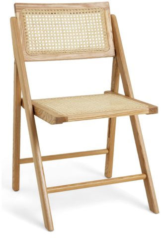 An Image of Habitat Peio Rattan Dining Chair - Natural