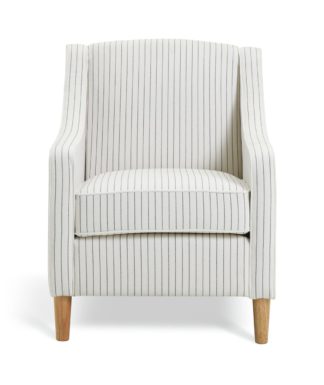 An Image of Habitat Dorian Fabric Accent Chair - Black & White