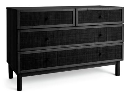 An Image of Habitat Simone 2 + 2 Wide Drawer Chest - Black