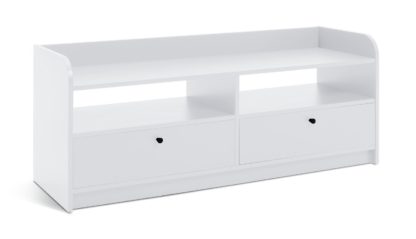 An Image of Habitat Arran 2 Drawer TV Unit - White