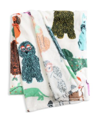 An Image of Habitat Happy Howlidays Dog Print Throw - Multi - 125x150cm