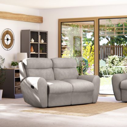 An Image of Wareham 2 Seater Manual Recliner Sofa Honeycomb Chenille Latte