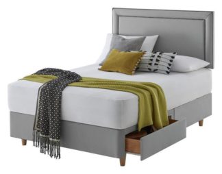 An Image of Silentnight Toulouse Superking 2 Drawer Divan Set - Grey