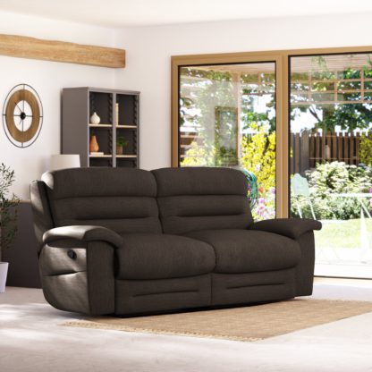 An Image of Lulworth Chenille 3 Seater Recliner Sofa Sand