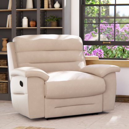 An Image of Lulworth Chenille Recliner Snuggle Sofa Linen