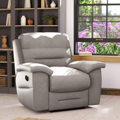 An Image of Lulworth Manual Recliner Armchair Honeycomb Chenille Linen