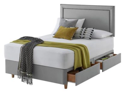 An Image of Silentnight Toulouse Superking 4 Drawer Divan Set - Grey