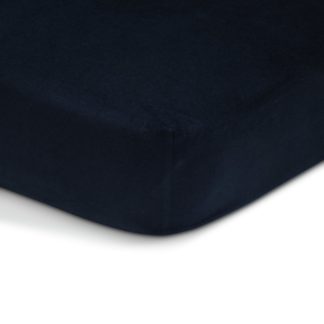 An Image of Habitat Brushed Cotton Navy Fitted Sheet - Single