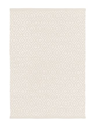 An Image of Argos Home Geo Diamond Cotton Flatweave Rug- 80x110cm- Ivory