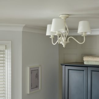 An Image of Argos Home Twist Metal Semi Flush Ceiling Light - Cream