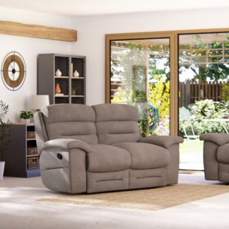 An Image of Lulworth Chenille 2 Seater Recliner Sofa Latte (Brown)